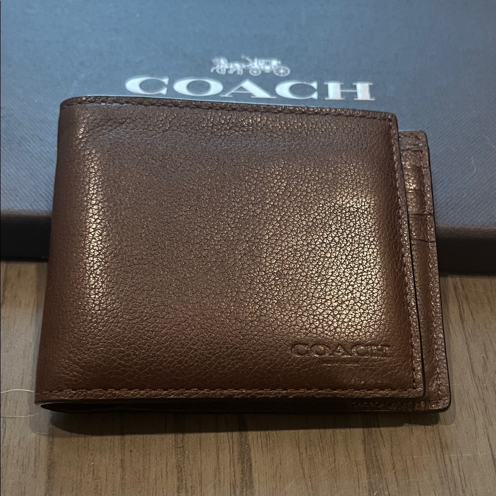 Coach Dark Brown Leather Card Holder